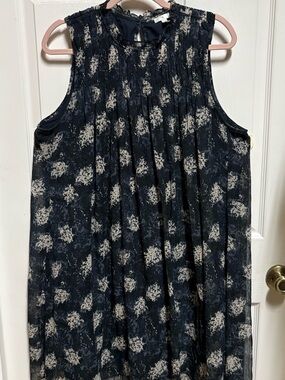 Joie Navy and Cream Floral Blouse